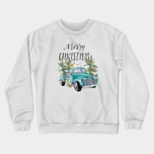 Rustic Farmhouse Christmas Truck Crewneck Sweatshirt